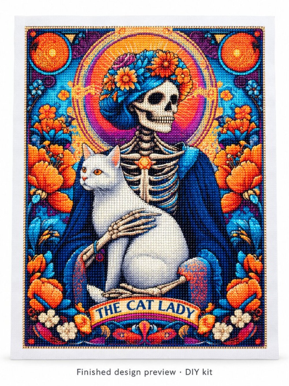 The Cat Lady Skeleton Diamond Painting Kit
